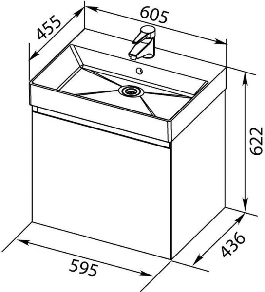 Тумба с раковиной Aquanet Нью-Йорк 60 00213934 фото