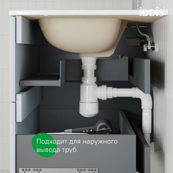 Тумба с раковиной Iddis Edifice EDI10D0i95K 100 см, темно-серая фото