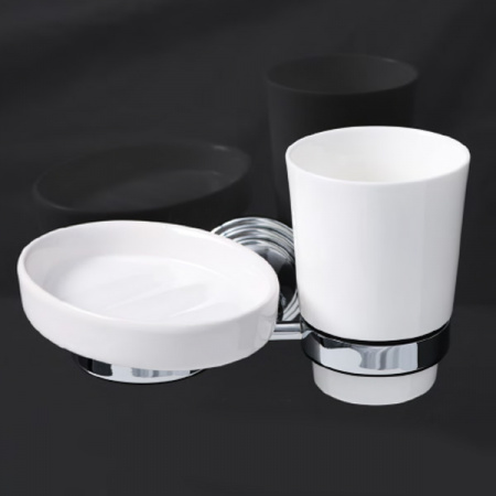 Стакан для зубных щеток с мыльницей Fixsen Best FX-71606+08 фото