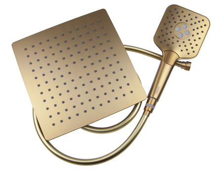 Душевая система с термостатом Kaiser Serio 05382-3 шлифованное золото фото