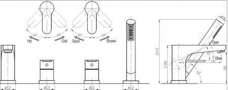 Смеситель на борт ванны Cezares Laconico LACONICO-C-BVDM-01 фото