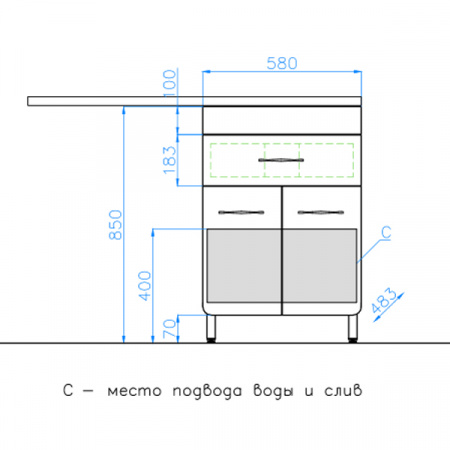 Тумба под раковину Style Line Валеро 60 Люкс Plus фото