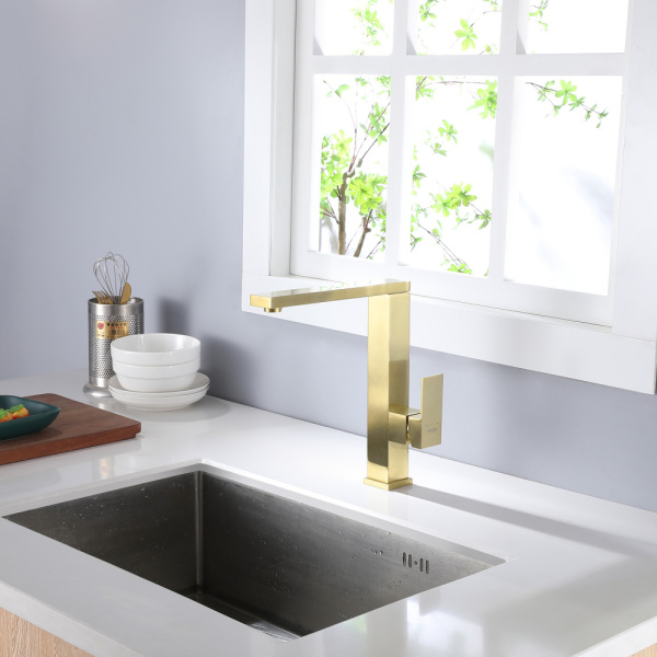 Смеситель для кухни Abber Wasser Daheim AF8214G золото матовое фото