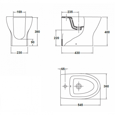 Биде напольное Gala Jazz 28360 (72886) фото