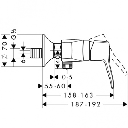Смеситель для душа Hansgrohe Metris Classic 31672000 фото