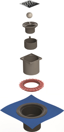 Душевой трап Berges Wasserhaus Zentrum Antik 091465 15 x15 см, хром фото