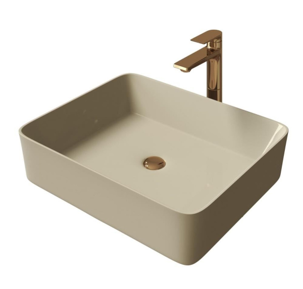 Накладная раковина Grossman Color GR-3016BEM 48x37 бежевая матовая фото