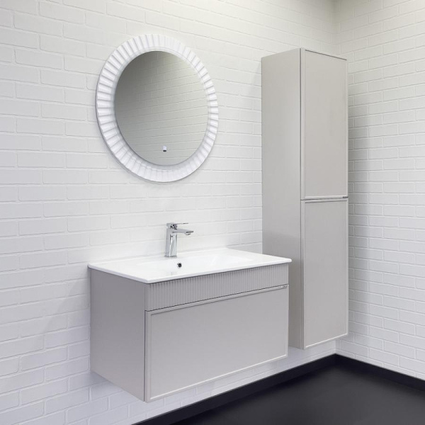 Зеркало с подсветкой, сенсорным выключателем и подогревом Comforty Мадрид-90 00-00019374 белый матовый эмаль фото