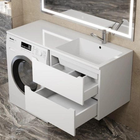 Тумба под стиральную машину Uperwood Tanos 120 291020260 белая матовая фото