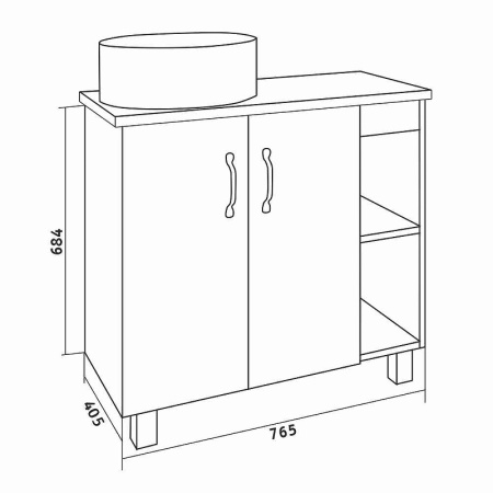 Тумба под раковину Grossman Флай 80 108002 серая фото