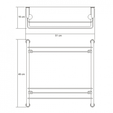 Двойная стеклянная полка WasserKRAFT K-2022 фото
