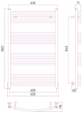 Полотенцесушитель водяной Сунержа Аркус 100х60 00-0251-1060 фото