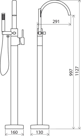 Смеситель для ванны напольный Ravak Freedom X070059 фото