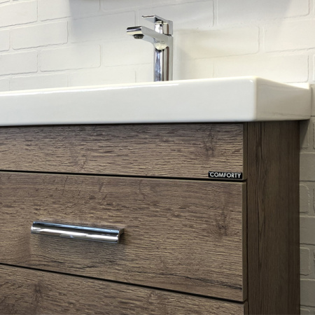 Тумба Comforty Никосия-60Н дуб темный с раковиной Fest 60 F01 00-00008852 фото