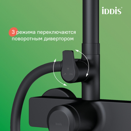 Душевая система Iddis Parker PARBL3Fi06 черная матовая фото