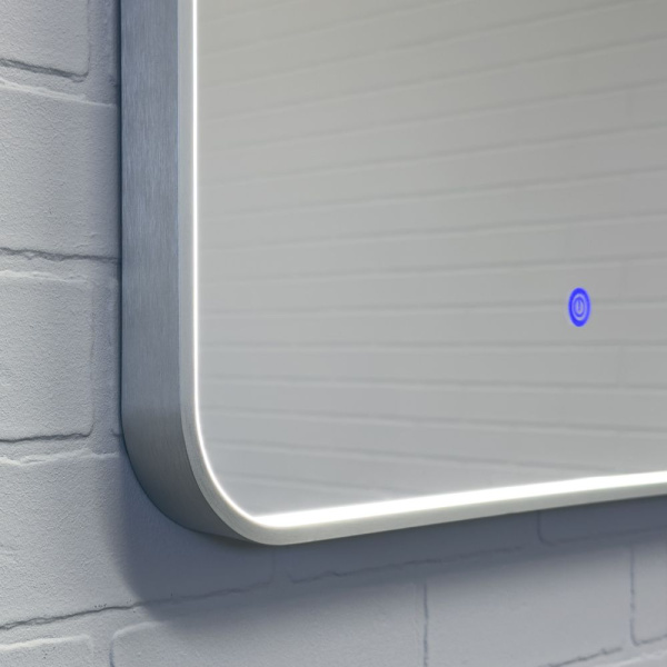 Зеркало с подсветкой LED IC-подсветка холодный свет, сенсорное Comforty Ситара-60 00-00020612 серебрянное матовое фото