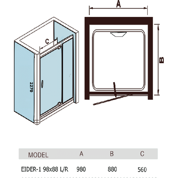 Душевая кабина с паром Weltwasser WW1000 Eider S 98x88 L/R фото