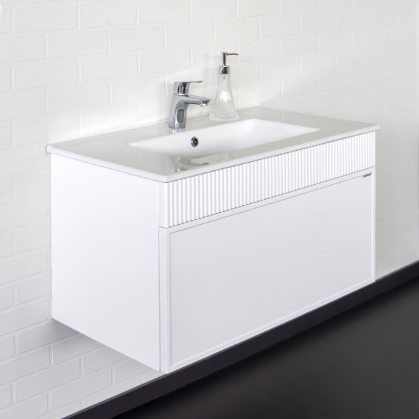 Тумба с раковиной Comforty Мадрид-80 00-00017865 белая матовая фото