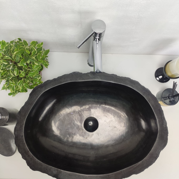 Накладная раковина из мрамора Erozy Black EМ-00921 (60*46*15см) фото