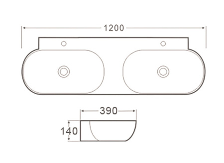 Двойная раковина SantiLine SL-2113 120x39 фото