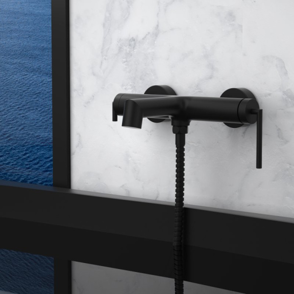 Смеситель для ванны с душем BelBagno Acqua ACQUA-VASM-NERO черный матовый фото