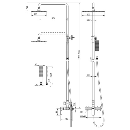 Душевая система Lemark Ursus LM7260BG фото