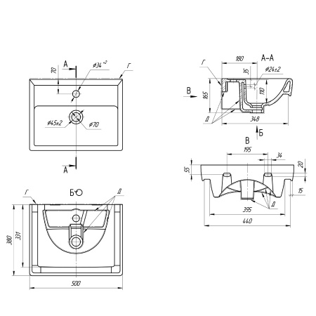 Раковина OWL 1975 Мини 50 СК 641594 фото