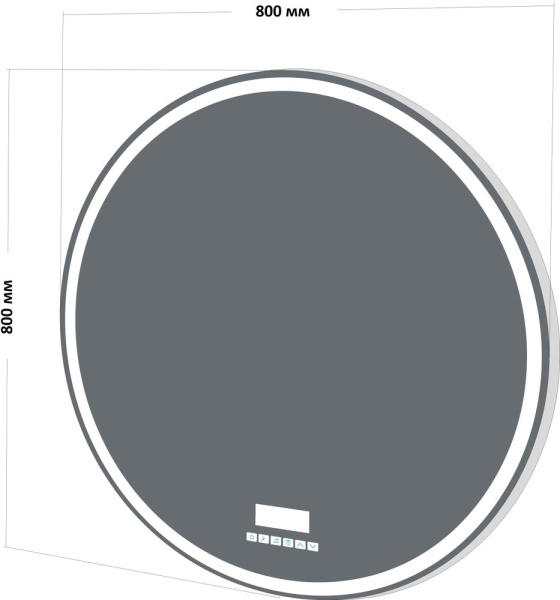 Зеркало Belbagno SPC-RNG-800-LED-TCH-RAD 80x80 с сенсорным выключателем/радио фото