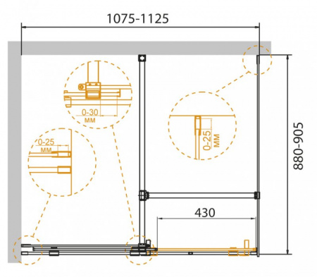 Душевой уголок Cezares Stream STREAM-AH-1-110/90-C-Cr фото