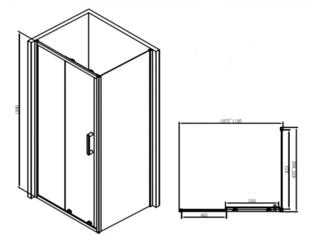 Душевой уголок Abber Schwarzer Diamant AG30110B-S90B 110x90 фото