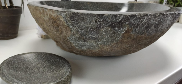 Накладная раковина из речного камня RS0861 (50*42*15) фото