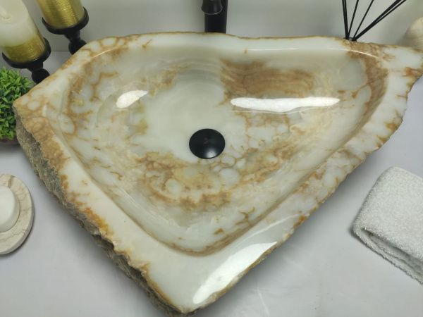 Раковина из оникса Indo Erozy Green XL EO-00057 фото