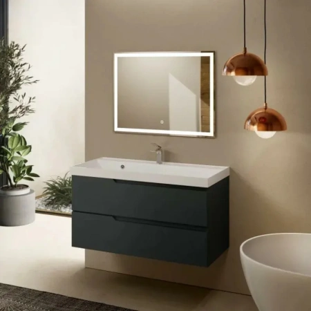 Тумба под раковину Aquame S3 AQM900310GM 100 см, антрацит фото