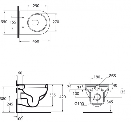 Унитаз подвесной Azzurra Nuvola Mini NUV146/SOSK bi фото