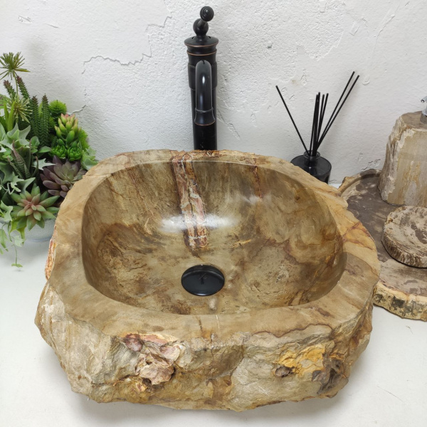 Накладная раковина из окаменелого дерева Fossil Basin OD-01442 (48*41*15) фото