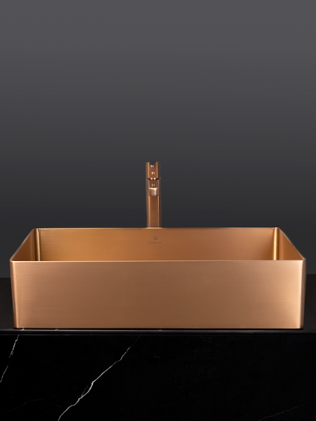 Накладная раковина из нержавеющей стали AltroBagno Solido 001023 RaSp матовая медь фото