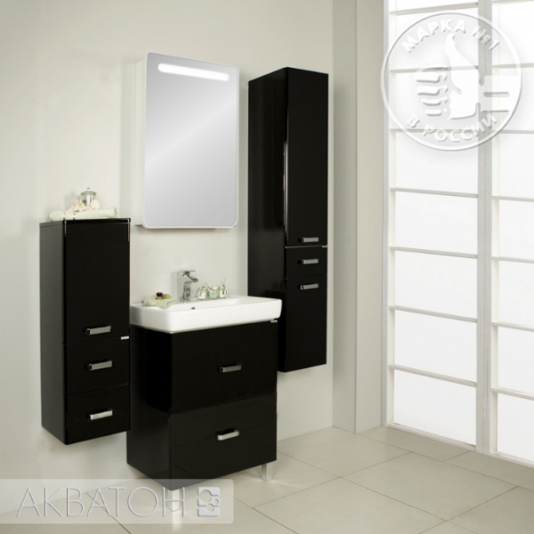 Тумба под раковину Акватон Америна 60 Н 1A169201AM950 чёрная фото