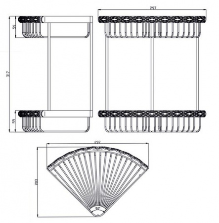 Полочка-решетка угловая Zorg Antic AZR U-4 BR фото