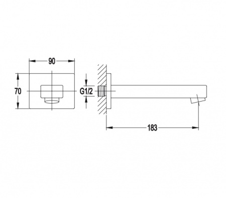 Излив для ванны Omnires WD11CR хром фото