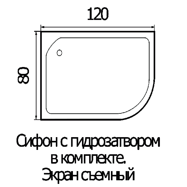 Душевой уголок River Don Light 120/80/26 MT L с поддоном фото