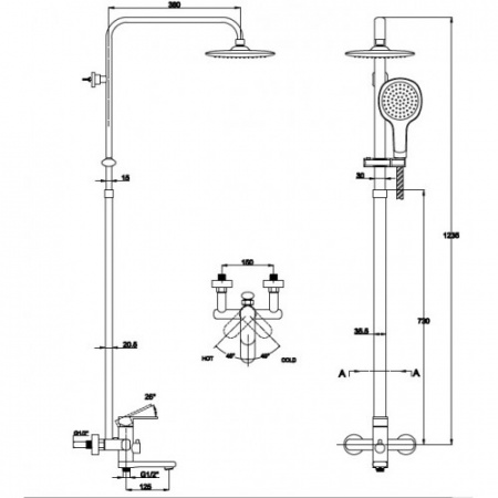 Душевая система (стойка) Kaiser Arena 36182 фото
