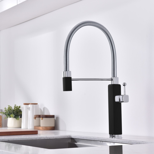 Смеситель для кухни Vincea VKF-101MB черный матовый фото