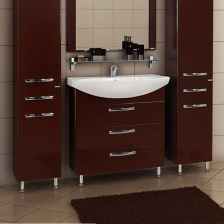 Тумба под раковину Акватон Ария 80 Н 1A141301AA430 тёмно-коричневая фото