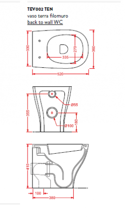 Унитаз приставной Artceram Ten TEV002 01 00 bi фото