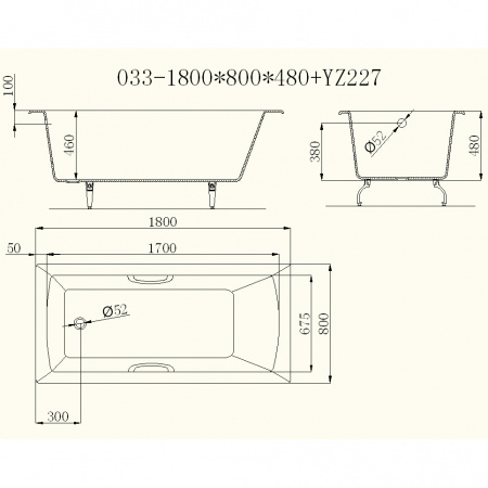 Чугунная ванна Castalia Prime 180x80 фото