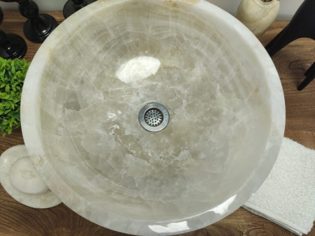 Накладная раковина из оникса Indo Bowl white Small TinLip BO-00326 фото