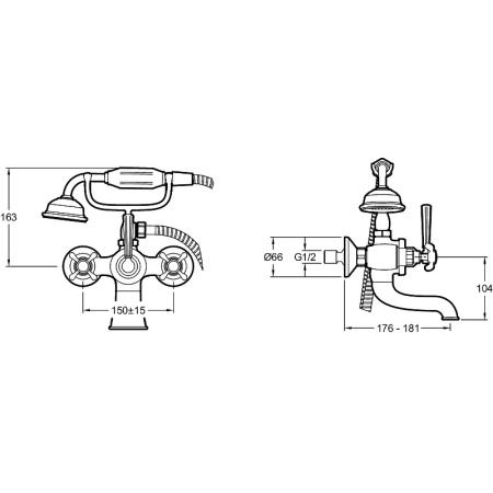 Смеситель для ванны с душем Jacob Delafon Cleo1889 E24313-BGG золото фото