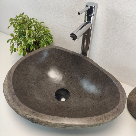 Накладная раковина из речного камня RS0933 (50*35*15) фото