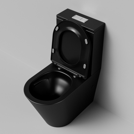 Унитаз напольный Grossman Tornado GR-4458BMSQ с сиденьем, черный матовый фото