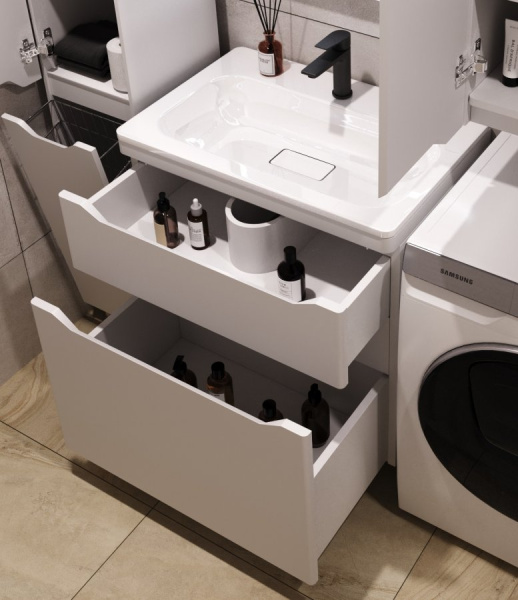 Тумба под раковину Style Line Марелла 70 Люкс Plus СС-00002398 белый матовый антискрейтч фото